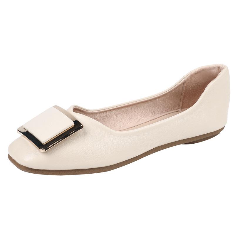 Shallow Beanie Shoes Single Shoes Women's French Soft-soled Flats 2025 New Summer Large-size Women's Shoes 41-43