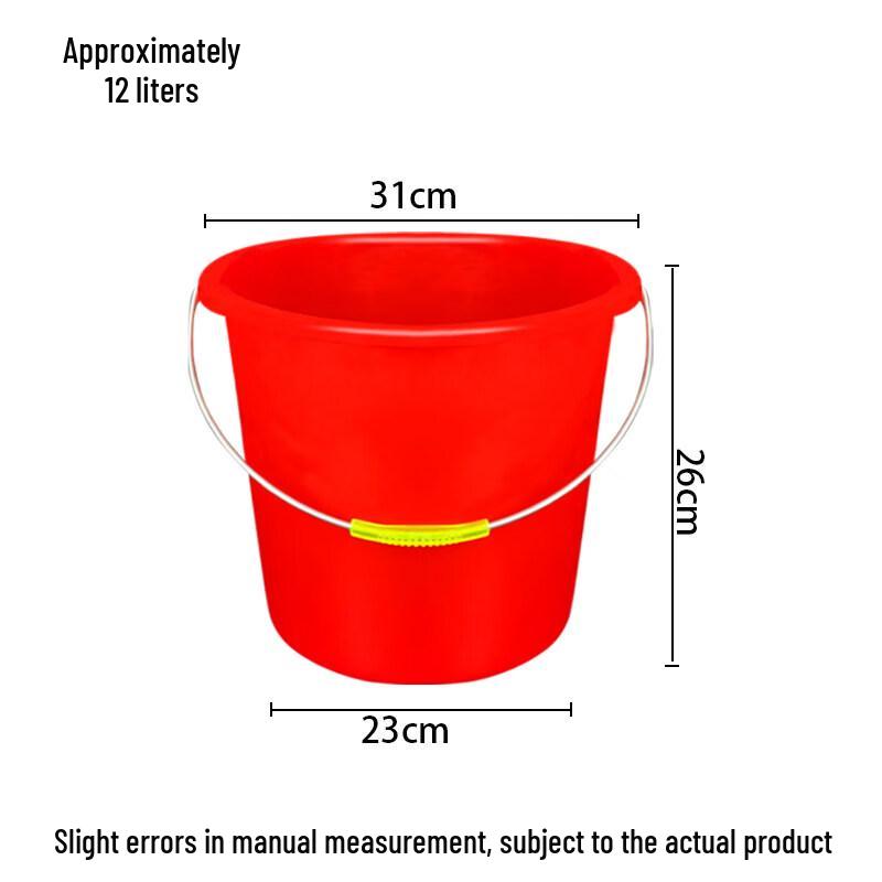 Red Plastic Portable Cleaning Bucket