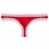 Men's Breathable Low-Rise Lace Trim Thong with Sweat-Wicking Large Pouch