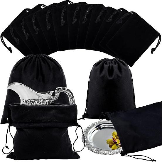 8 Pcs Silver Storage Bags Anti Tarnish Storage Bags 18  x 18  9  x 11.8  Silver Protector Bags for Jewelry Silverware Protection Resistant Tarnish