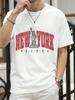 The Statue Representing New York Man Tee Shirts ONeck Summer New Short Sleeve Fashion Cotton Streetwear Loose Casual TShirt