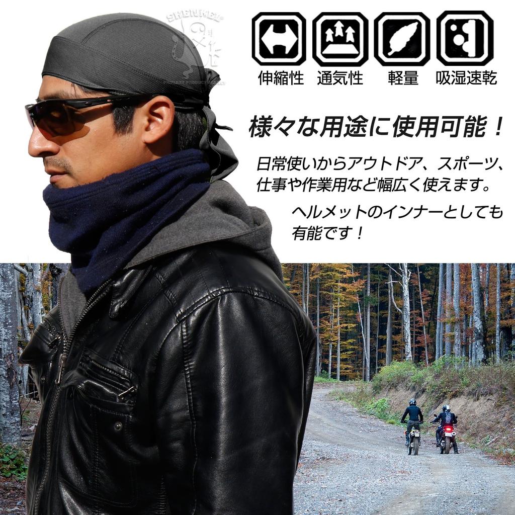 Alpha Label SHENKEL Mesh Bandana Cap with Inner Cap Sun Perfect for Outdoor and Cycling (Black) - Sweat-Wicking, Quick-Drying, Protection, Sports,