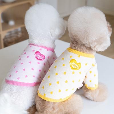 Autumn and Winter Home Love Embroidery Base Shirt Cute T-shirt Pet Clothing Cat Clothing Pet Clothing Teddy Puppy Clothes