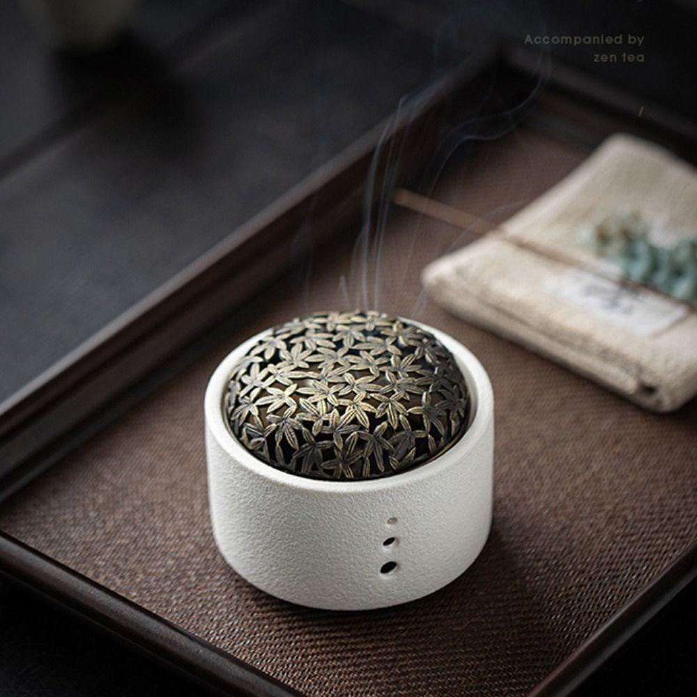 Retro Line Incense Burner Ceramics Aromatherapy Holder Antique Style Incense Censer Camping Garden