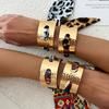 SHIXIN Bohemian Colorful Ethnic Style Wristband Metal Bracelet Vintage Pleated Scarf Wrapped Open Bangles Jewelry for Women New