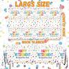Retirement Tablecloth,Retirement Decorations 3pcs Waterproof Plastic Happy Retirement Table Cloth Rectangle Colorful Dot Retirement Table Cover for