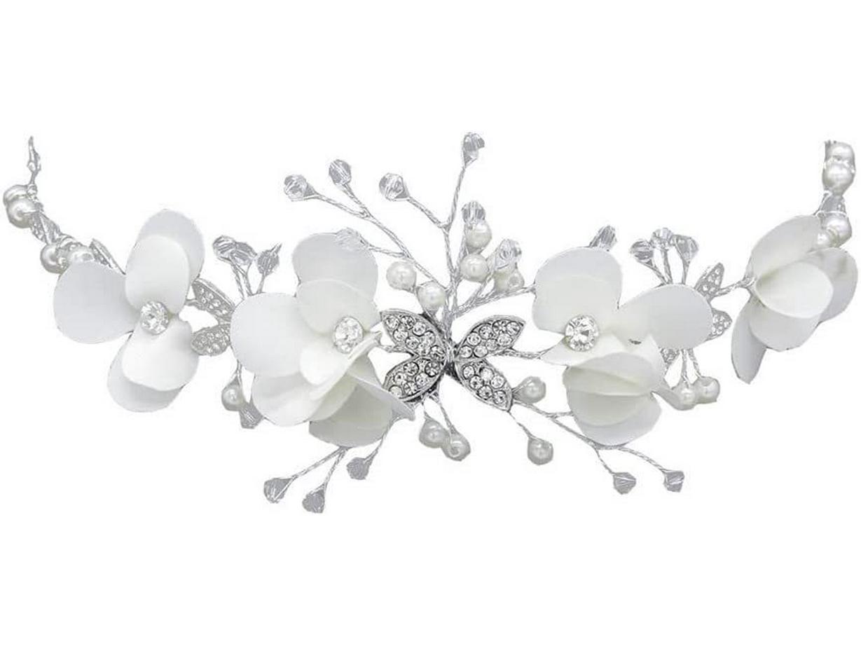 

Белые аксессуары для платья девочки-цветочницы с 3 невидимками и 2-метровым тюлевым головным убором (набор)