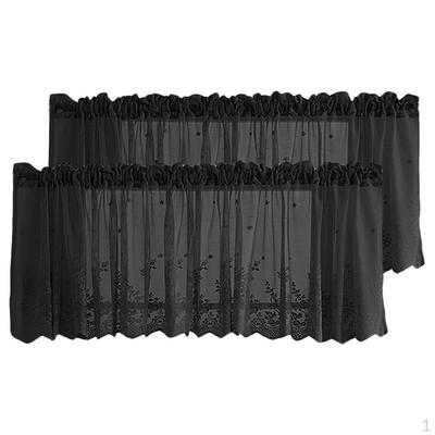 2 Stück Bestickte Fenster Voile Gardine Raffgardine 137x61cm
