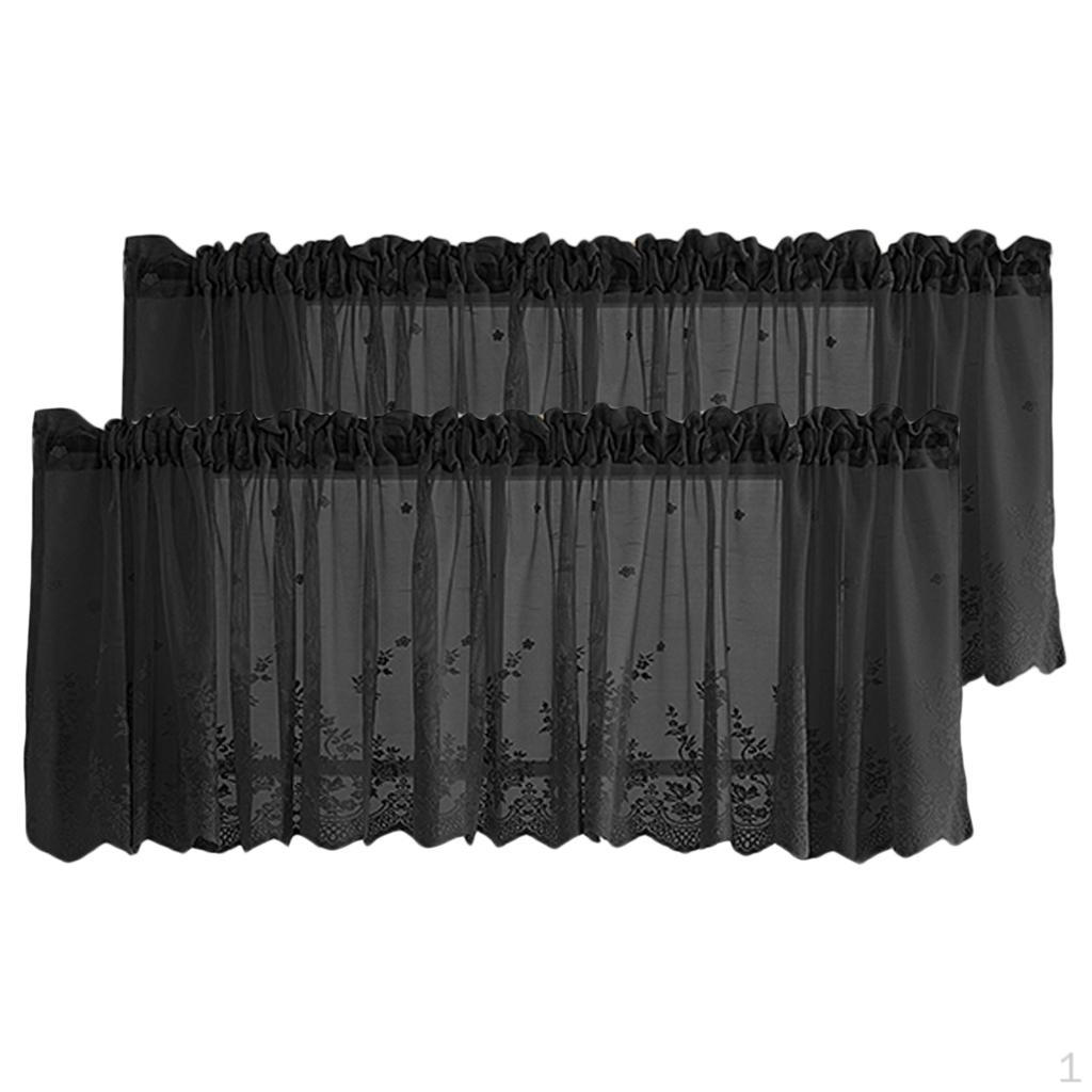 

2 шт. Вышитый оконный тюль, ламбрекен 137x61см