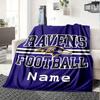 Ravens Football Team Logo Four Seasons Blanket Customized With Your Name Lightweight And Warm Perfect Gift For Home Office Camping Sofa Travel Beach