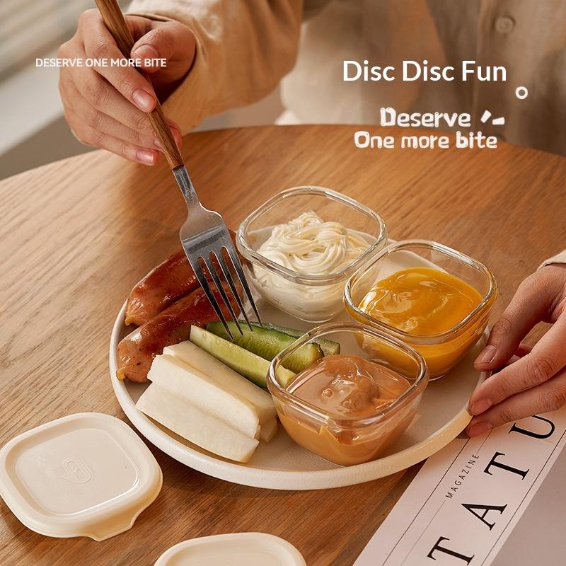 1 Stück kleine Glasschale mit Deckel Klarer Glasbehälter Stapelbar Für Desserts Puddings Saucen Dips Nüsse Haferflocken Süßigkeiten Süßigkeiten