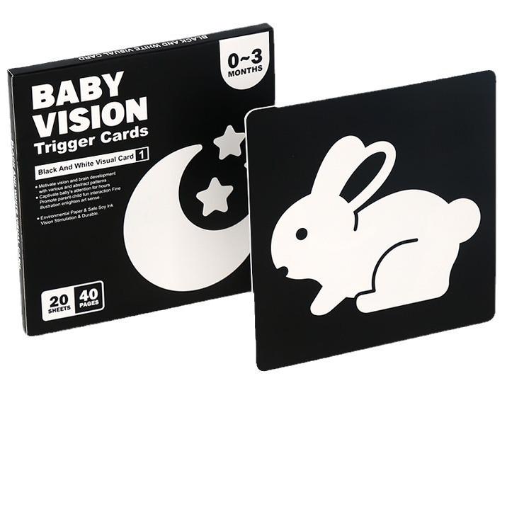 Infant Black & White Visual Flash Cards: Early Educational Cognitive Cards for 0-3 Months
