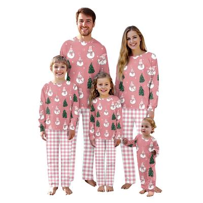 Christmas Prints Family Matching Long Sleeve Tops+Pants Set Family Matching Sets
