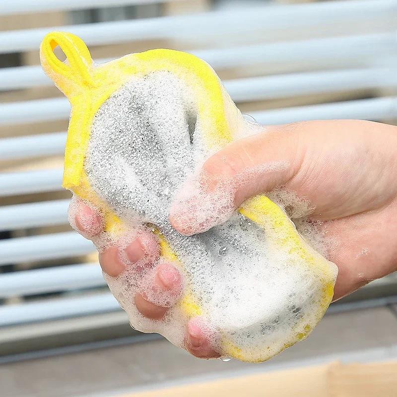Double Side Dishwashing Sponge Dish Washing Brush Pan Pot Dish Wash Sponges Household Cleaning Reusable Kitchen Tool