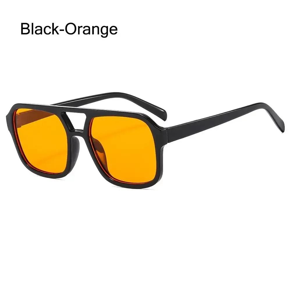 Vintage Retro Square Sunglasses Unisex Stylish Big Frame Sun Eyeglasses Ins Style Shades Sunglasses Fashionable Black Color Frame Shades