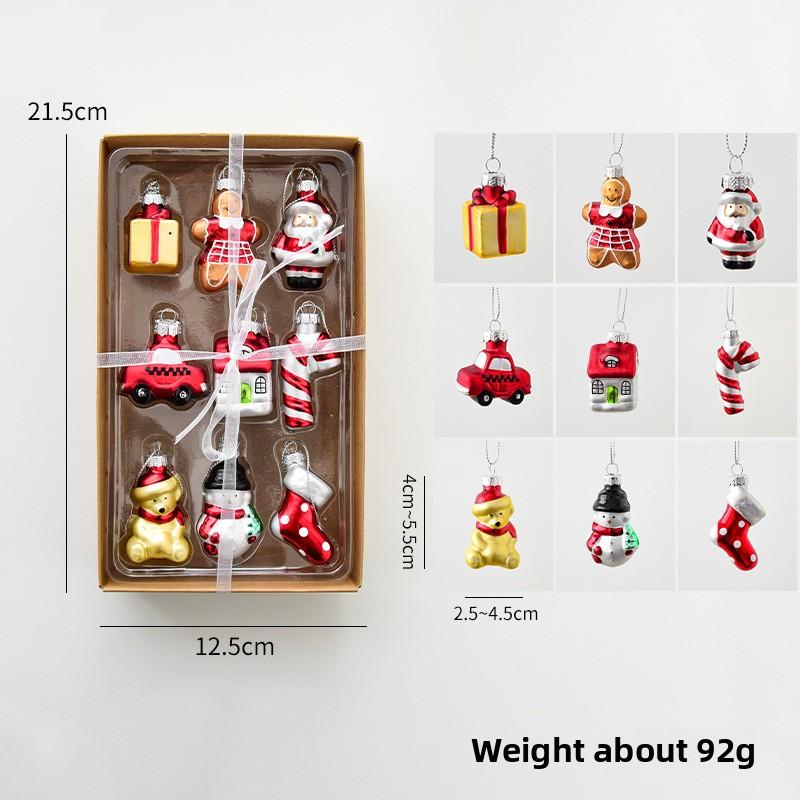New Arrival Fashion Glass Christmas Ornaments Santa Snowman Pendant for Xmas Tree Deco Perfect Christmas Gift