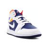 Jordan 1 Mid White Laser Orange Deep Royal Blue GS 554725-131