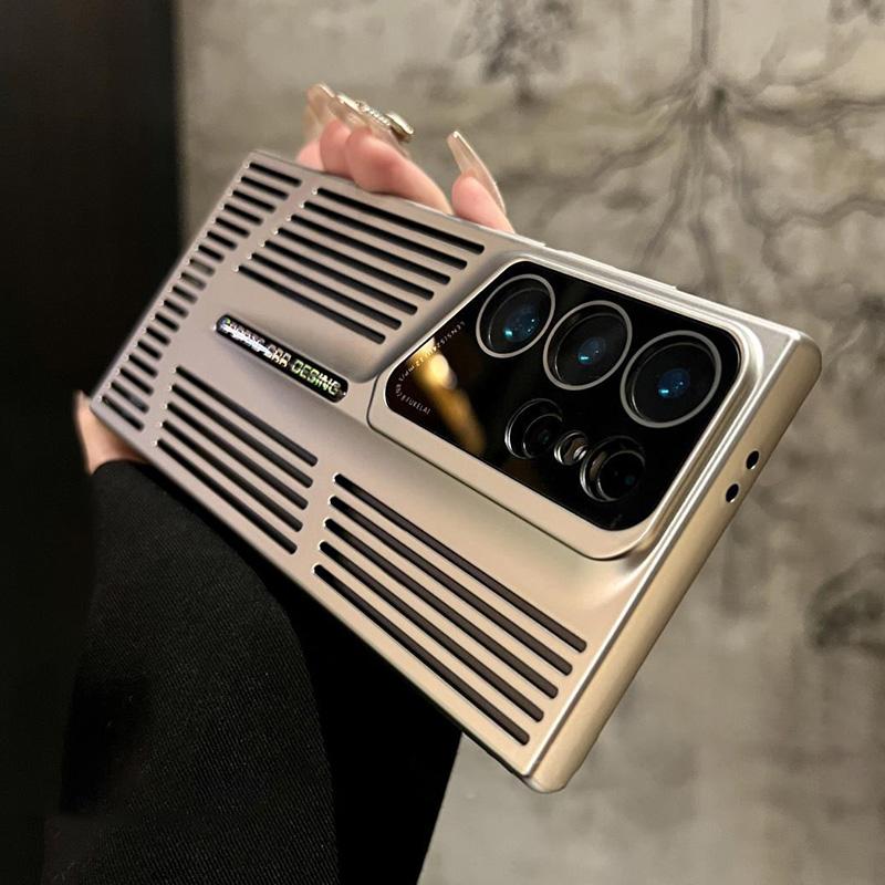 Luxus-Wärmeableitendes Case für Samsung Galaxy S25 S24 Ultra S23 Plus S22 Atmungsaktive Kühlung Titan Stoßfester Bumper Cover