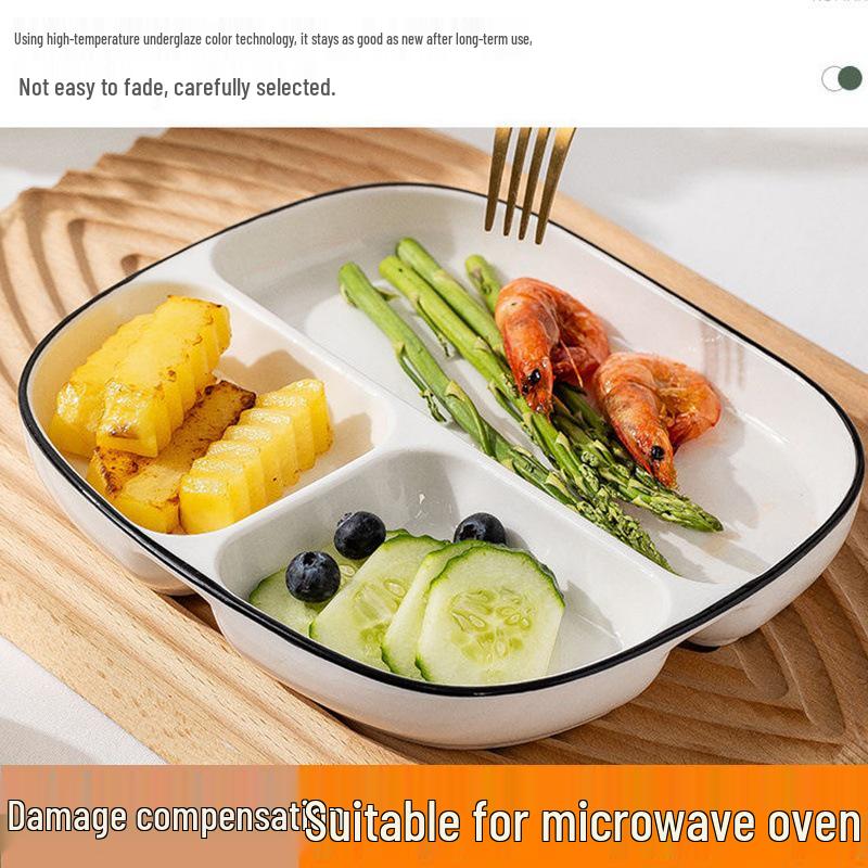 Children’s Ceramic Divided Plate for Portion Control - Creative, Household Breakfast Dish