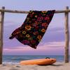 Vibrant Neon Blooms Oversized Microfiber Beach Towel Sand Proof Quick Dry, Absorbent for Swimming Pool Travel Camping