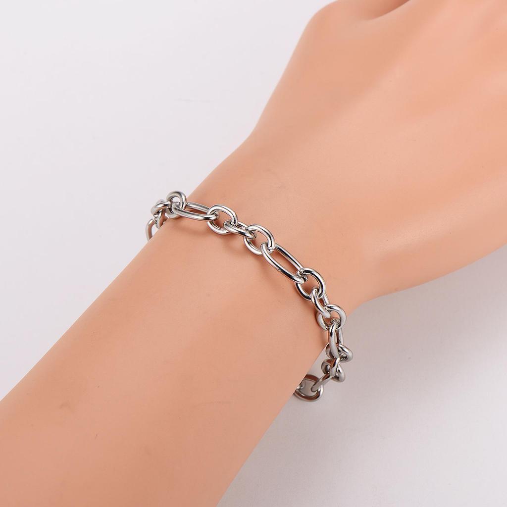 Trendy Men's 304 Stainless Steel Oval Chain Necklace Bracelet