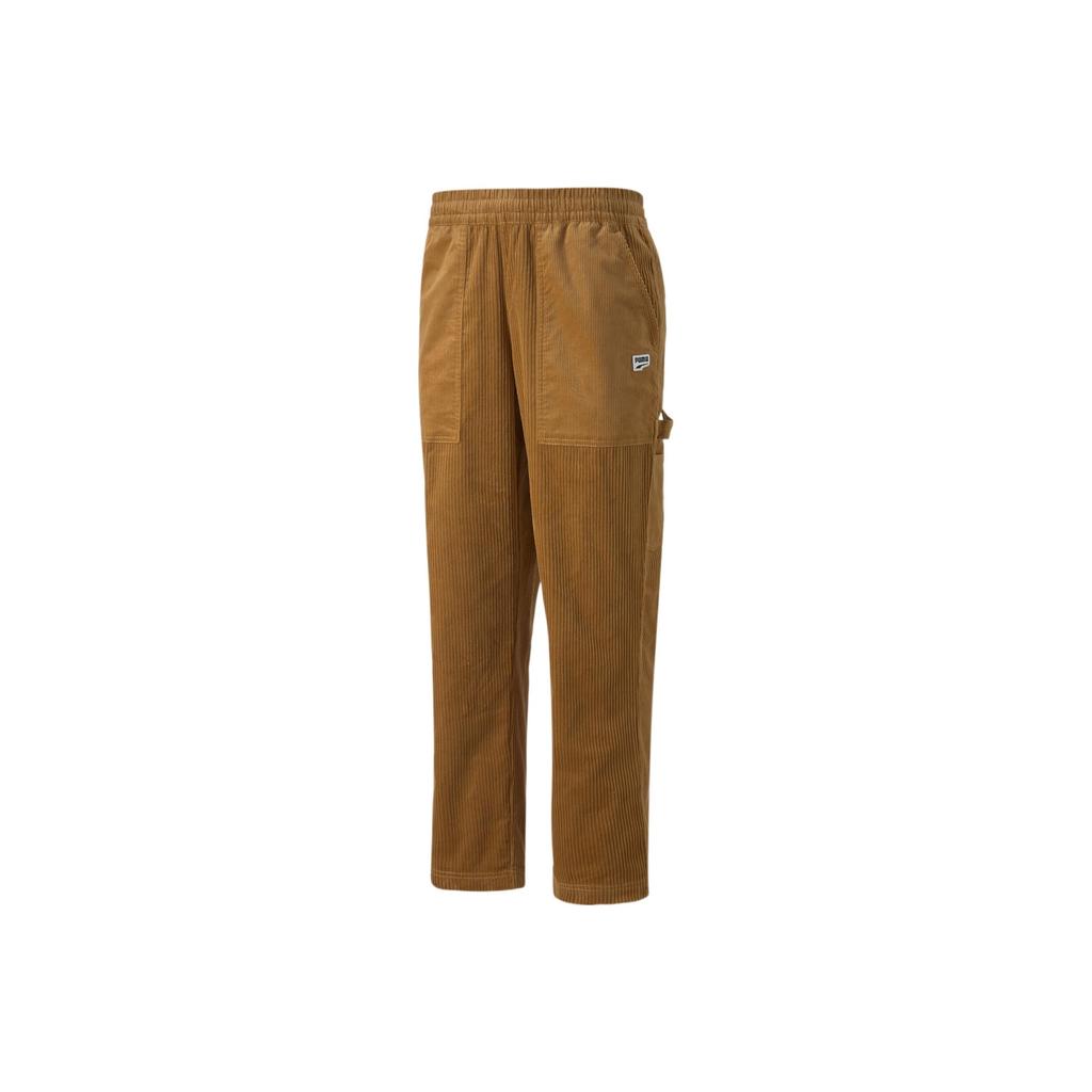 Puma Pantaloni Casual a Gamba Dritta Stampati con Logo del Marchio a Colore Uniforme Uomo Fondo Marrone 535677-74
