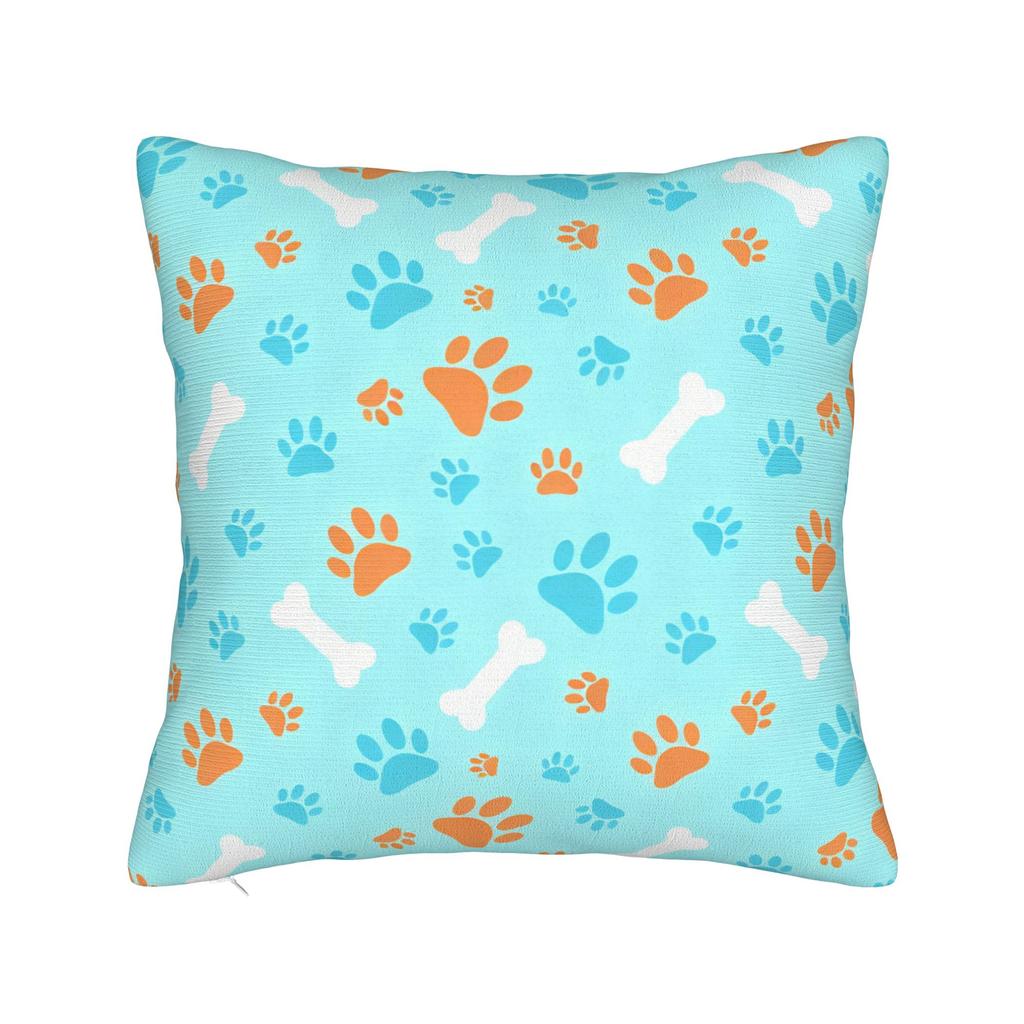 Pillow Cover Dog Paw Print And Bone Morden Pillow Case For Chair Sofa Home Decor Pillowcases