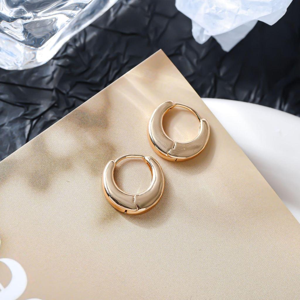 Trendy European Metal Round Earrings: Stylish, Versatile, High-Class Design for Men and Women