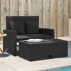 VidaXL Garden Sofa with Cushions 2-Seater, Patio Seat, Outdoor Terrace Balcony Backyard Furniture, Black 365132