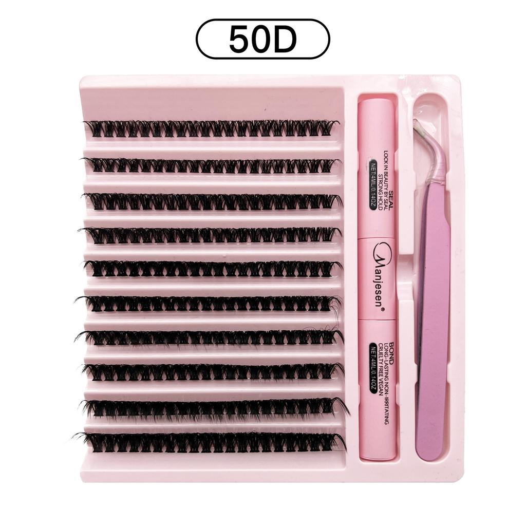 DIY Lashes Extension Kit Eyelashes 200 PCS Clusters Lash Bond and Seal Makeup Tools for Gluing Lashes Gluing Glue Accessories