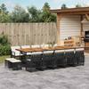 Vidaxl 15-Cz. Garden Furniture Set With Cushions, Black, PE Rattan