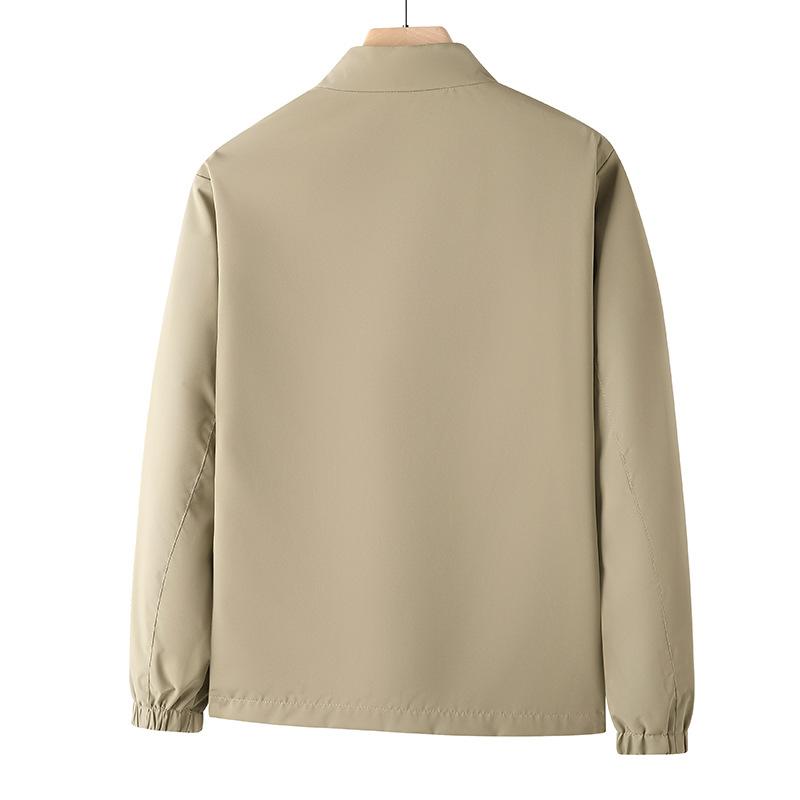 Herren Stehkragenjacke für mittleres und höheres Alter, Herren Frühling und Herbst Stehkragen einfarbig Business Casual lockere Jacke