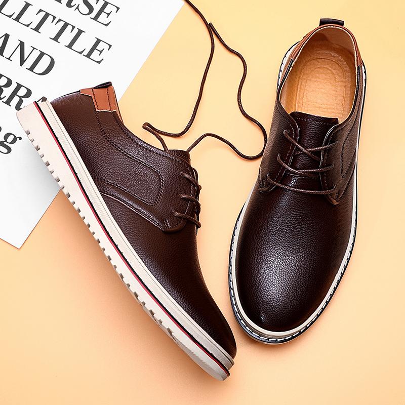 Men's Handmade Casual Leather Shoes Derbies Flats Dress Shoes
