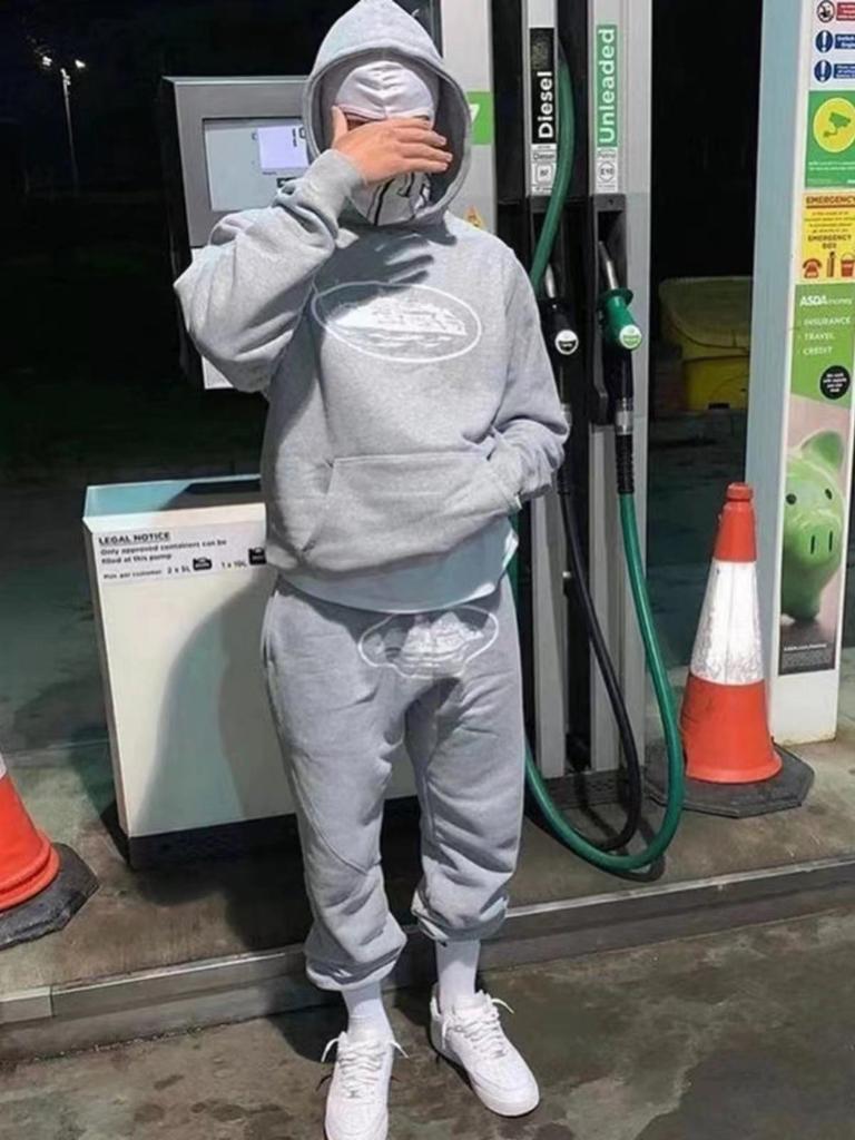 Corteiz Alcatraz Unisex Volný Streetwear Set s mikinou a tepláky