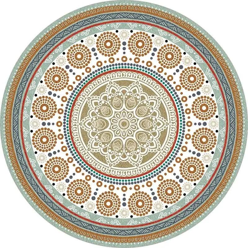 American Ethnic Bohemian Round Carpet Living Room Bedroom Decorate Coffee Table Rug Hanging Basket Computer Swivel Chair Mat