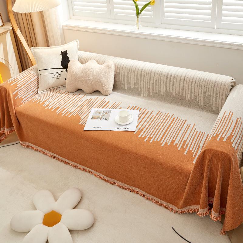 Sofabezug, Stoff, Ins-Stil, schlicht, modern, Sofakissen, kratzfest, Sofabezug, vier Jahreszeiten, universeller, vollständig abgedeckter Sofabezug