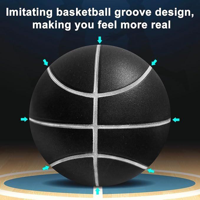 Drážkovaný bezvzduchový tichý basketbal velikosti 7# pro muže a ženy/děti pro vnitřní nácvik driblování a odrazu, tichý míč z měkké pěny bez hluku