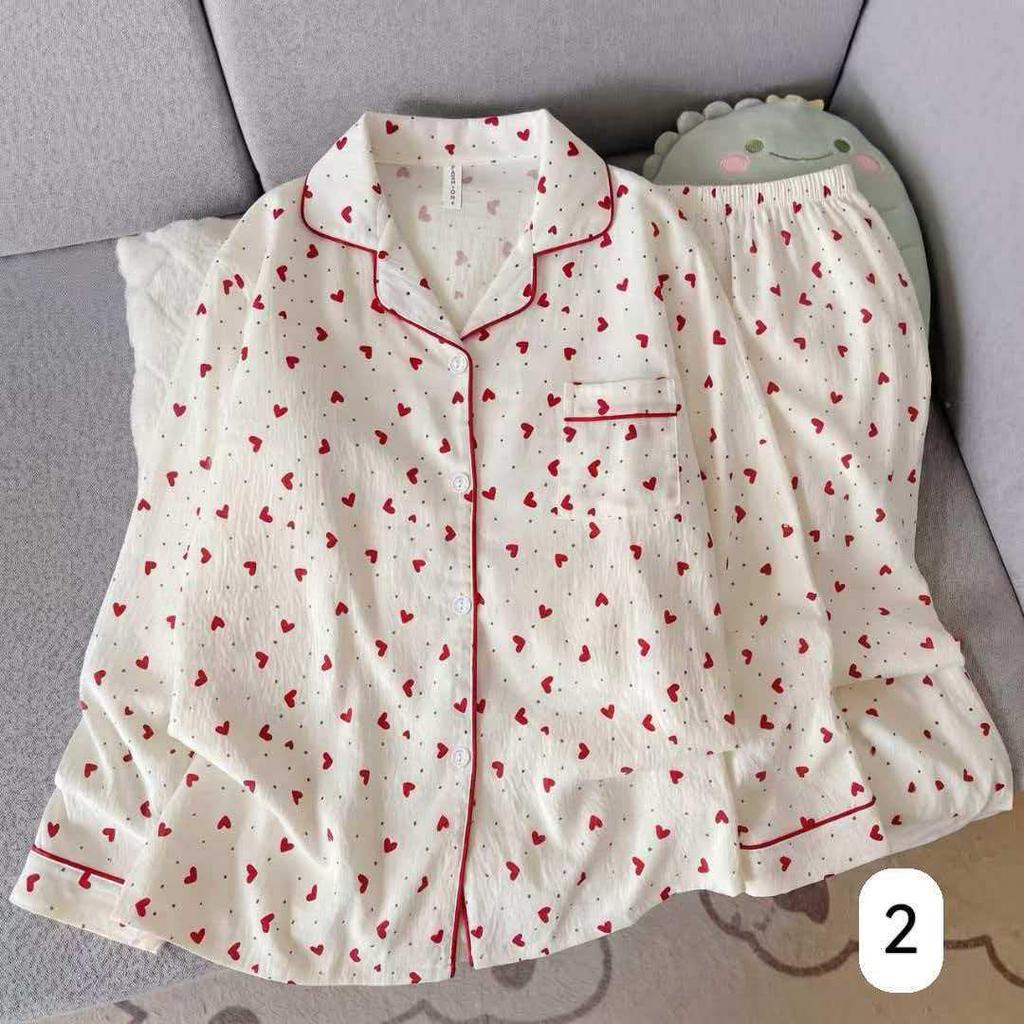 Women's Cloud Cotton Long Sleeve Pajamas - Sweet Cartoon Design for Spring & Autumn, Versatile for Home or Out