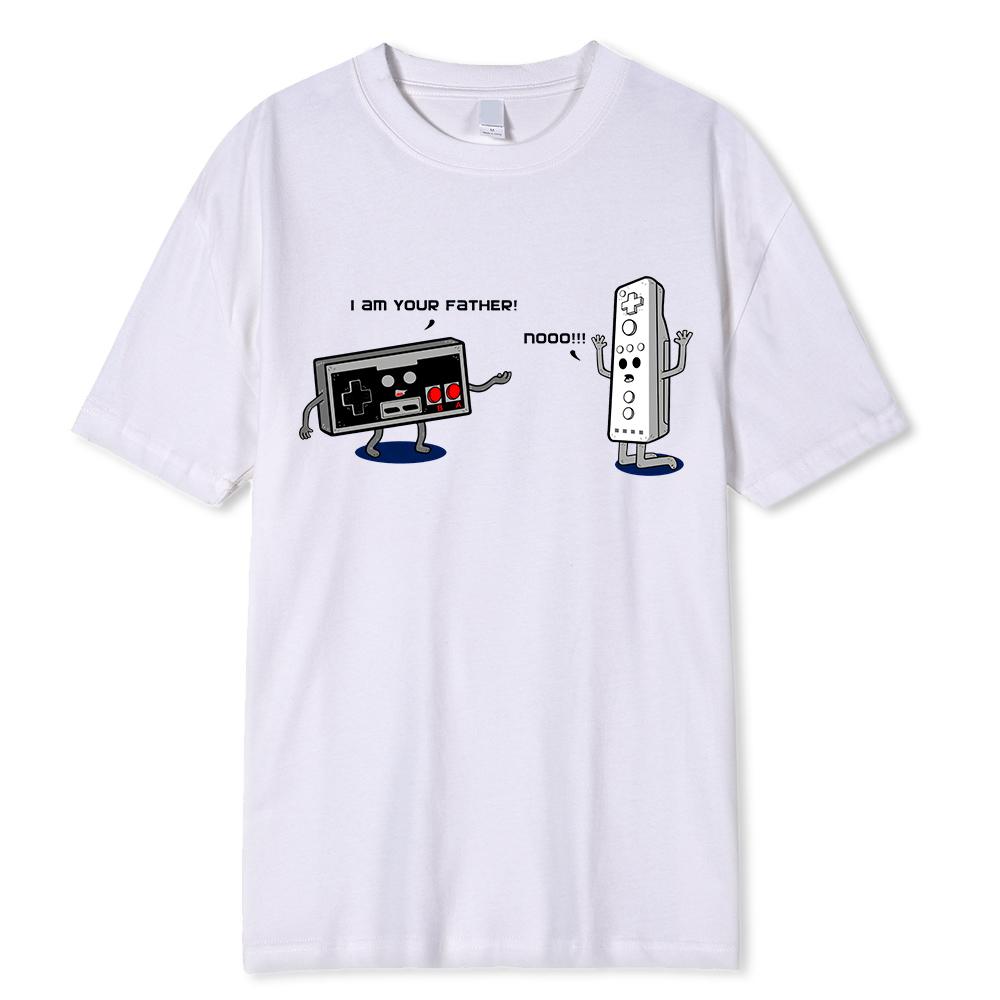 Baumwoll-T-Shirt Ich bin dein Vater Lustiges Vintage-Bedrucktes T-Shirt für Männer Frauen Hochwertiges Baumwoll-T-Shirt 80er 90er Kassette MP3 Griff T-Shirt