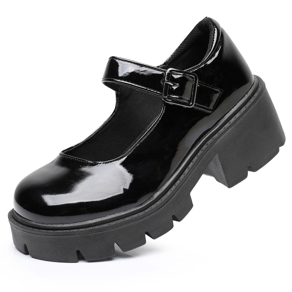 Lolita Shoes Women PU Leather Platform Mary Janes Shoes Women's Japanese Style Vintage Chunky Heels Pumps Plus Size 2026 spring