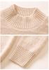 Women's Cashmere Half-High Neck Long Sleeve Wool Sweater - Versatile, Warm, and Fashionable for Autumn/Winter