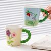Hand-painted Tulip Flower Ceramic Mug Coffee Cup  and Tea Cup
