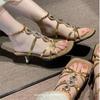 2025 Women's Fashion Sandals Fine Heel Open Toe Square Head Cross Thin Strap Flash Diamonds High Heels Comfortable Buckle Shoes