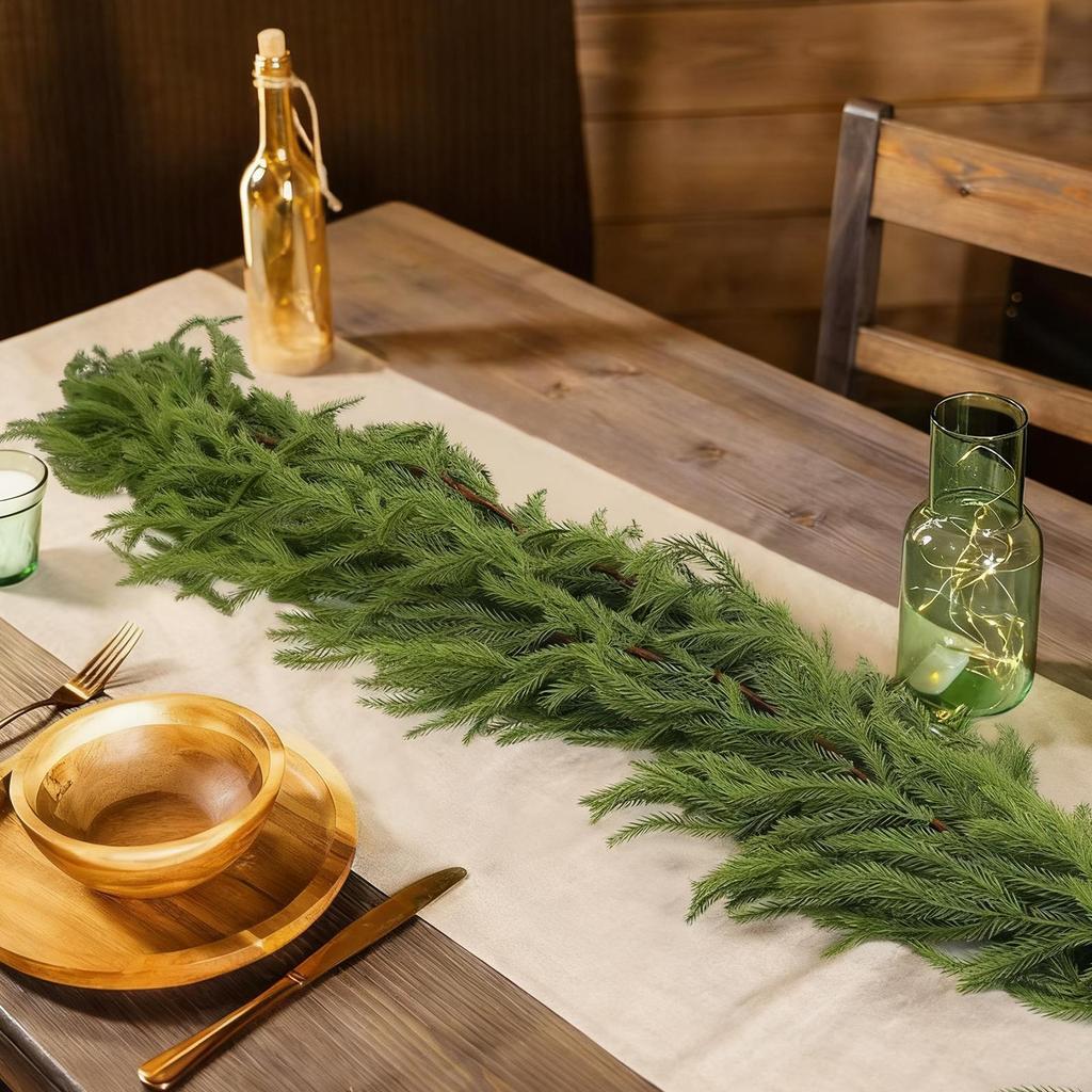 Christmas Cedar Garland Christmas Party Decorations Artificial Greenery Garland For Winter For Outdoor Indoor Porches Fireplaces