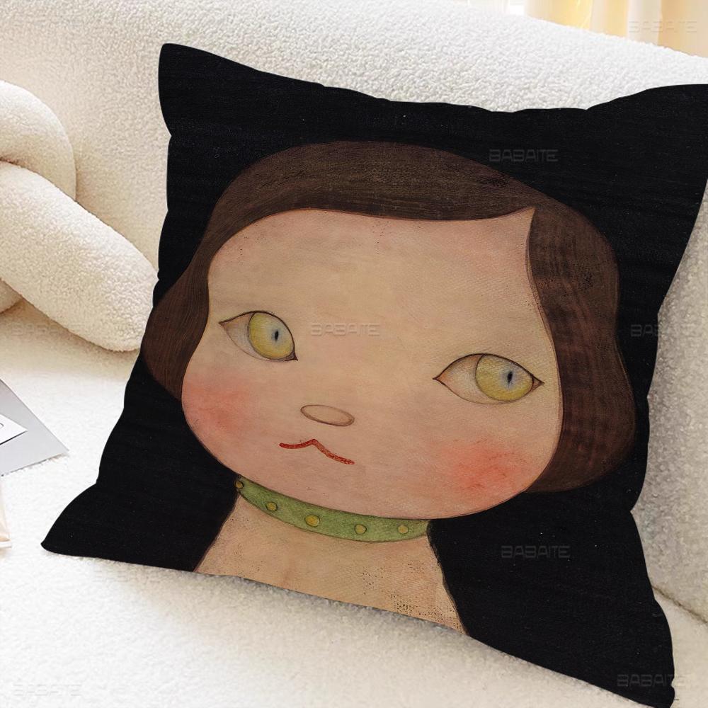 Yoshi Tomo Nara Pillow Cover Sofa Cushion Cover Home Room Decoration Children Gift