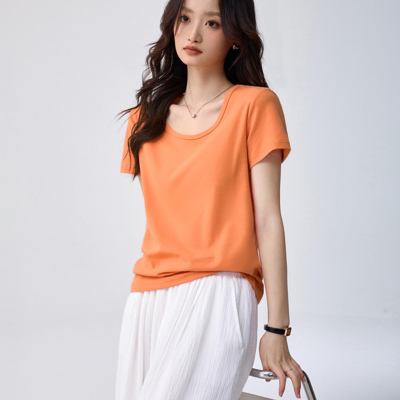 

Women s Summer Loose Fit Short Sleeve Pure Cotton T-Shirt XL