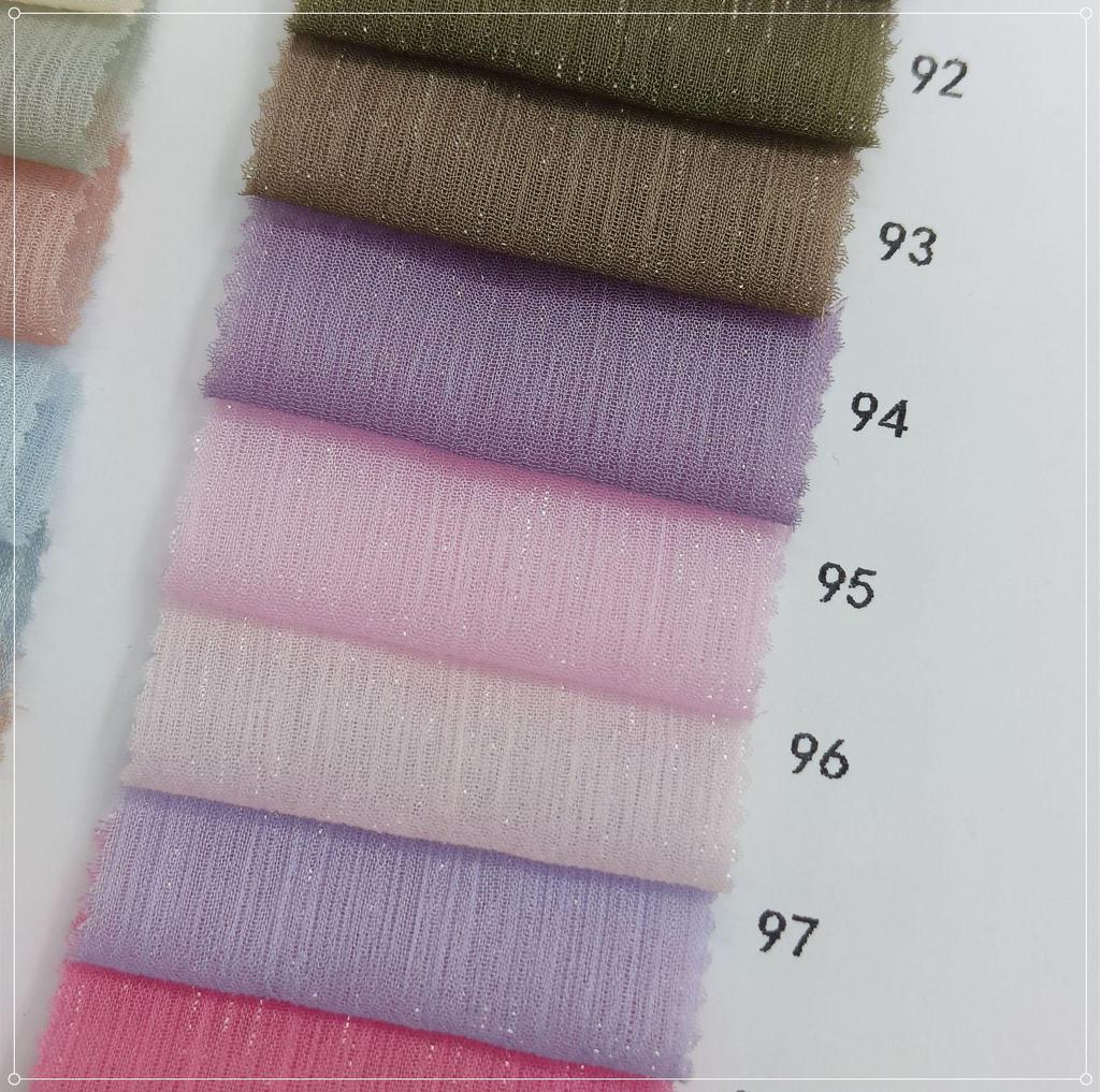 Silver Silk Crepe Skirt Fabric with Glittering Yarn - Lolita Chiffon Hanfu for Spring/Summer Women's Fashion
