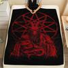 1PC Satan Symbol Print Flannel Blanket, High Quality All Seasons, Home Decor, Warmth and Comfort, Perfect for Christmas Gifts