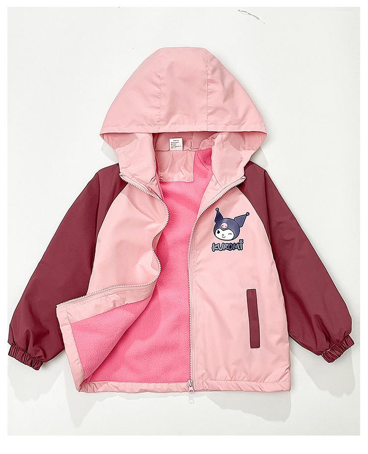 Girls Big Kids Fleece Lined Long Sleeve Casual Windbreaker Jacket Outerwear