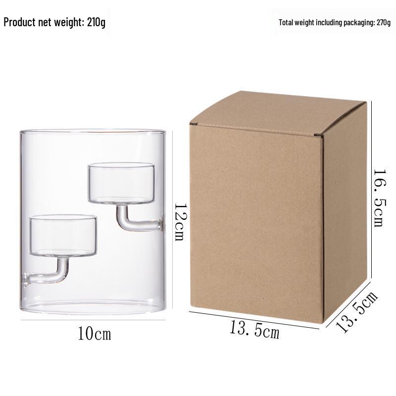 European Cylinder Hurricane Glass Oil Lamp Candle Holder - Windproof Home Decoration and Candlelight Dinner Gift.